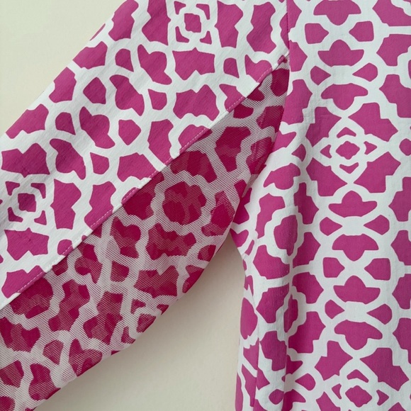 Icikuls 1/4 Zip Pullover Top Medium Golf Pink White - Picture 4 of 9